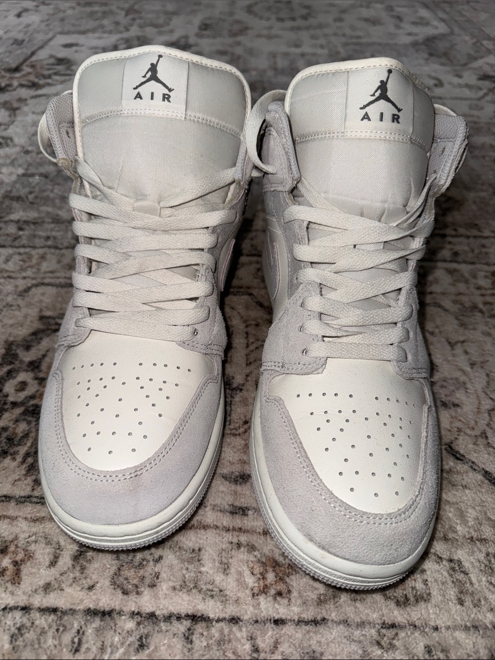Nike Air Jordan High Top Sneakers White and Light Gray